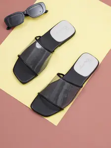 ELANBERG Women Synthetic Leather Open Toe Flats