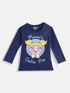 Eteenz Girls Infant Powerpuff Girls & Typography Printed Cotton T-shirt
