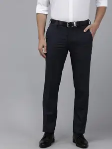 Van Heusen Men Checked Slim Fit Formal Trousers