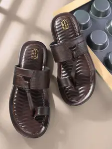PANAHI Men Textured One Toe Comfort Sandals