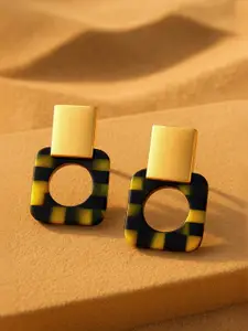 Rubans Voguish Gold - Plated Geometric Resin Studs