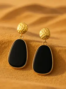 Rubans Voguish Gold-Plated Geometric Drop Earrings