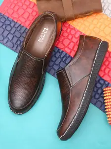 HERE&NOW Brown Textured Lightweight Derbys