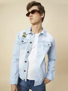 High Star Men Blue Washed Denim Jacket