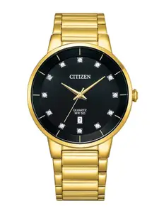 Citizen Men Embellished Dial & Stainless Steel Bracelet Style Straps Analogue Watch BI5019-54E