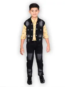 BAESD Boys Printed Shirt with Trousers & Waistcoat