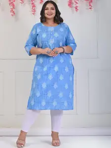 Swasti Ethnic Motifs Block Printed Pure Cotton Kurta