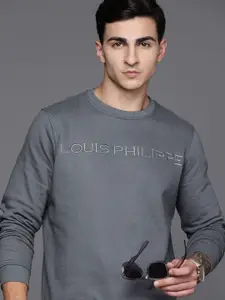 Louis Philippe Brand Logo Embroidered Sweatshirt