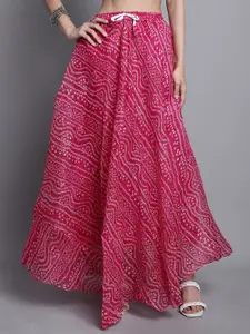 SOUNDARYA Printed Cotton Flared Maxi Skirt