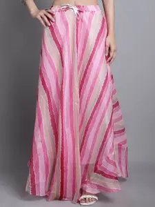 SOUNDARYA Striped Cotton Flared Maxi Skirt