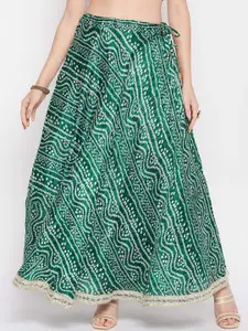 Clora Creation Bandhani Printed Flared Maxi Skirt
