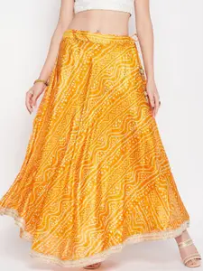 Clora Creation Bandhani Printed Flared Maxi Skirt