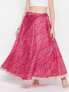 Clora Creation Bandhani Printed Flared Maxi Skirt