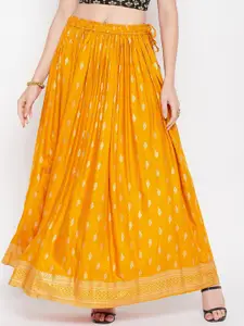 Clora Creation Ethnic Motif Printed Flared Maxi Skirt