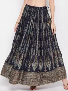 Clora Creation Ethnic Motif Printed Flared Maxi Skirt