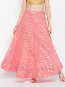 Clora Creation Ethnic Printed Georgette Flared Maxi Skirt