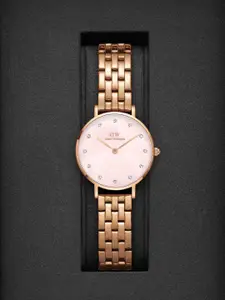Daniel Wellington Petite Lumine 28mm 5-Link RG MOP Pink Women Watch - DW00100617