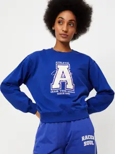 max Women Typography Printed Cotton Sweatshirt