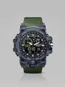CARLINGTON Men Analogue And Digital Chronograph Watch CT 3388 Green