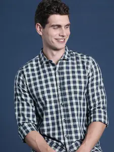 Mast & Harbour Classic Slim Fit Gingham Checked Pure Cotton Casual Shirt