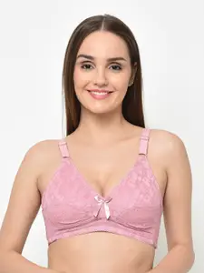 Da Intimo Pink Lightly Padded Medium Coverage Everyday Bra With All Day Comfort
