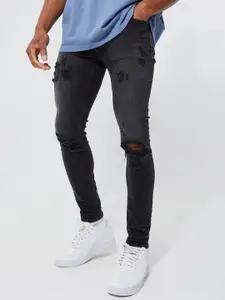 boohooMAN Skinny Fit Mildly Distressed Light Fade Stretchable Jeans