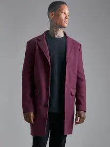 boohooMAN Single Breasted Wool Mix Overcoat