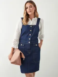 DOROTHY PERKINS Flap Pocket Detailed Buttoned Front Pinafore Dress
