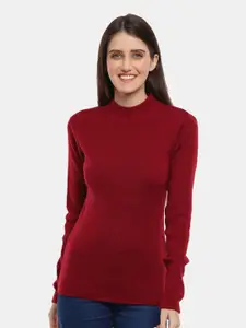 V-Mart High Neck Cotton Cardigan Sweater