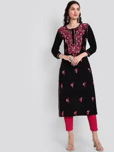 Seva Chikan Ethnic Motifs Embroidered Chikankari Cotton Kurta