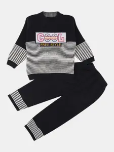 V-Mart Boys Striped T-Shirt With Trousers