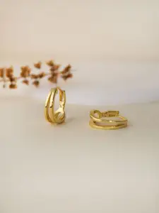 MANNASH Gold Plated Sterling Silver Circular Hoop Earrings