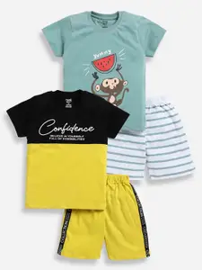 Toonyport Boys Pack of 2 Printed T-shirt with Shorts