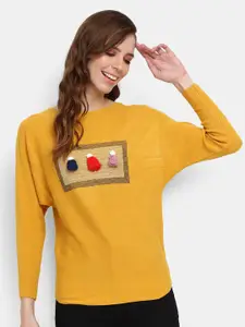 V-Mart Embellished Round Neck Cotton Pullover
