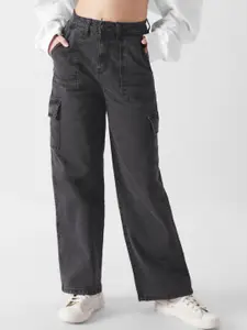 The Souled Store Women Black Straight Fit Stretchable Jeans