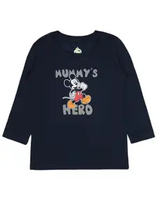 Bodycare Boys Mickey & Friends Printed Drop-Shoulder Sleeves Cotton T-shirt