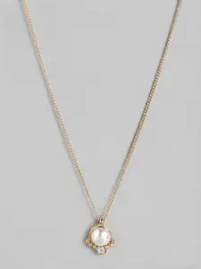 Forever New Gold-Plated Pearl Pendant with Chain