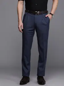 Louis Philippe Men Solid Pleated Formal Trousers