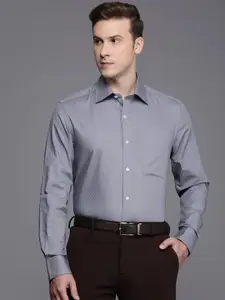 Louis Philippe Men Classic Self Design Pure Cotton Formal Shirt