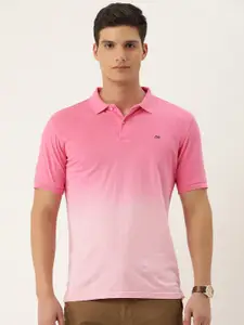 Peter England Men Colourblocked Polo Collar Pure Cotton Slim Fit T-shirt