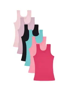Bodycare Girls Pack Of 6 Assorted Cotton Camisoles