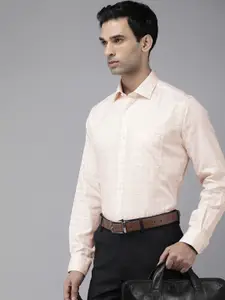 Van Heusen Men Classic Windowpane Checked Pure Cotton Formal Shirt