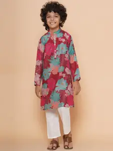 Bittu By Bhama Boys Floral Printed Straight Kurta with Pyjamas