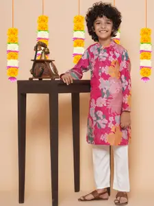 Bittu By Bhama Boys Floral Printed Straight Kurta with Pyjamas