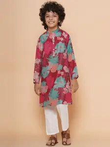 Bittu By Bhama Boys Floral Printed Kurta With Pyjamas