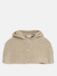 Chicco Girls Cable Knitted Self Design Hood Crop Cardigan