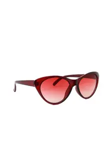 HRINKAR Women Red Lens & Red Oval Sunglasses With UV Protected Lens