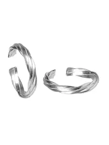 Abhooshan Set Of 2 92.5 Sterling Silver Adjustable Toe Rings