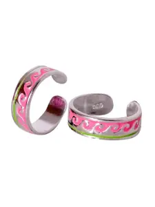 Abhooshan Set Of 2 92.5 Sterling Silver Adjustable Toe Rings