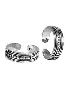 Abhooshan Set Of 2 92.5 Sterling Silver Adjustable Toe Rings